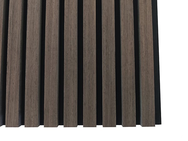 AICA SANITAIRE - Lot de 2 Panneaux Muraux Décoratifs Acoustiques Bois MDF 260x30cm Teinte chêne noyer, Facile à Poser - large