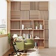 AICA SANITAIRE - Lot de 4 Panneaux Muraux Décoratifs Acoustiques Bois MDF 60x60cm  Chêne foncé  AntiBruit, Facile à Poser - vignette
