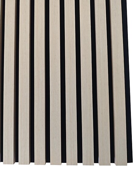 AICA SANITAIRE - Lot de 2 Panneaux Muraux Décoratifs Acoustiques Bois MDF 260x30cm Chêne naturel  AntiBruit, Facile à Poser - large