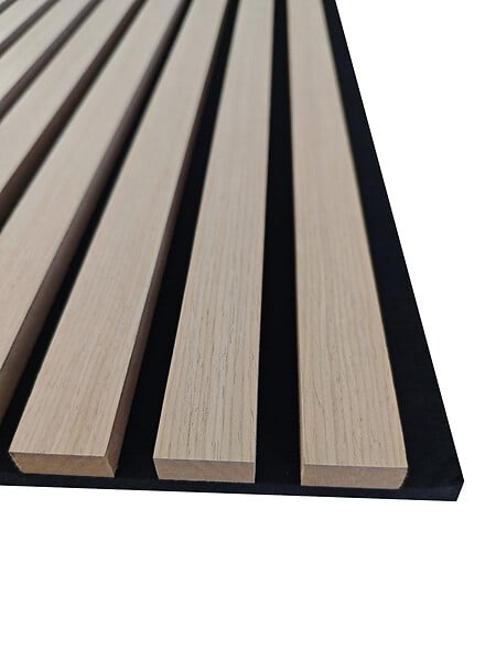 AICA SANITAIRE - Lot de 2 Panneaux Muraux Décoratifs Acoustiques Bois MDF 260x30cm Chêne naturel  AntiBruit, Facile à Poser - large