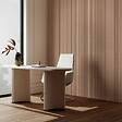 AICA SANITAIRE - Lot de 3 Panneaux Muraux Décoratifs Acoustiques Bois MDF 240x60cm Chêne foncé  AntiBruit, Facile à Poser - vignette