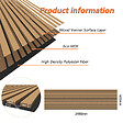 AICA SANITAIRE - Lot de 3 Panneaux Muraux Décoratifs Acoustiques Bois MDF 240x60cm Chêne foncé  AntiBruit, Facile à Poser - vignette