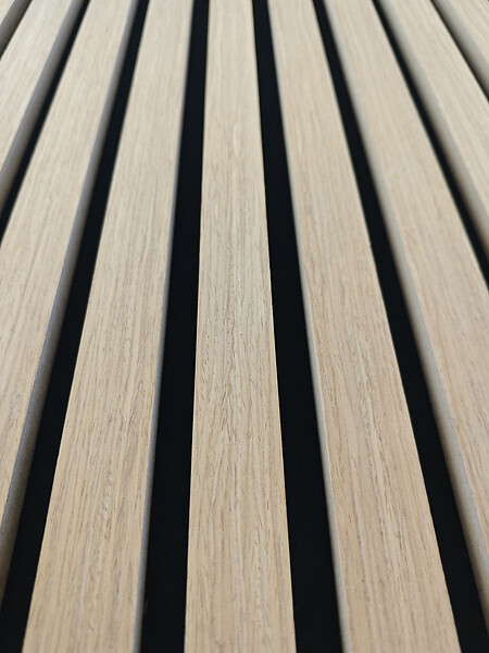 AICA SANITAIRE - Lot de 3 Panneaux Muraux Décoratifs Acoustiques Bois MDF 240x60cm Chêne foncé  AntiBruit, Facile à Poser - large