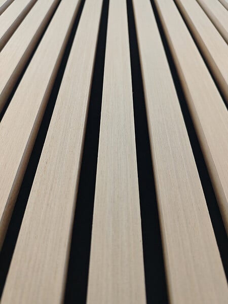 AICA SANITAIRE - Lot de 2 Panneaux Muraux Décoratifs Acoustiques Bois MDF 240x60cm Chêne clair AntiBruit, Facile à Poser - large