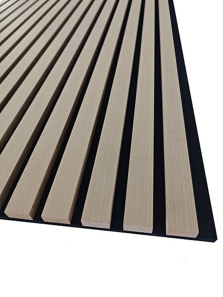 AICA SANITAIRE - Lot de 2 Panneaux Muraux Décoratifs Acoustiques Bois MDF 240x60cm Chêne clair AntiBruit, Facile à Poser - large