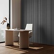 AICA SANITAIRE - Lot de 3 Panneaux Muraux Décoratifs Acoustiques Bois MDF 260x30cm Chêne noir  AntiBruit, Facile à Poser - vignette