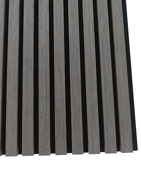 AICA SANITAIRE - Lot de 3 Panneaux Muraux Décoratifs Acoustiques Bois MDF 260x30cm Chêne noir  AntiBruit, Facile à Poser - large