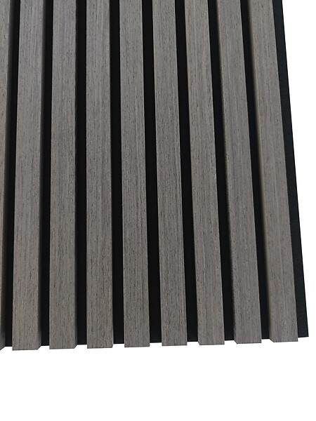 AICA SANITAIRE - Lot de 3 Panneaux Muraux Décoratifs Acoustiques Bois MDF 240x60cm Chêne noir  AntiBruit, Facile à Poser - large