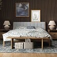 AICA SANITAIRE - Lot de 3 Panneaux Muraux Décoratifs Acoustiques Bois MDF 240x60cm Teinte chêne noyer, Facile à Poser - vignette