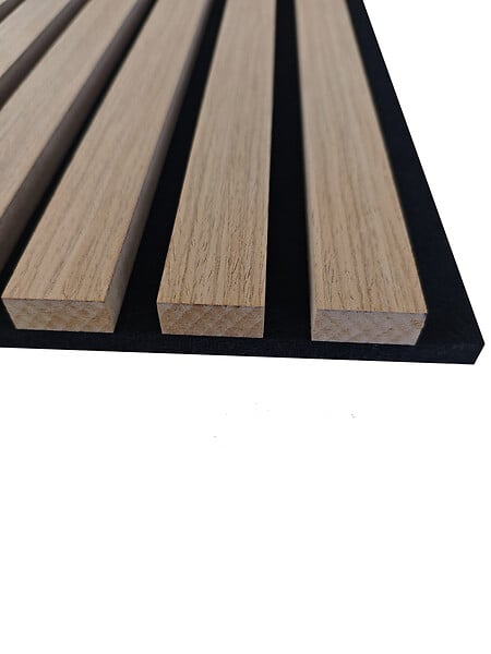 AICA SANITAIRE - Lot de 3 Panneaux Muraux Décoratifs Acoustiques Bois MDF 260x30cm Chêne foncé  AntiBruit, Facile à Poser - large