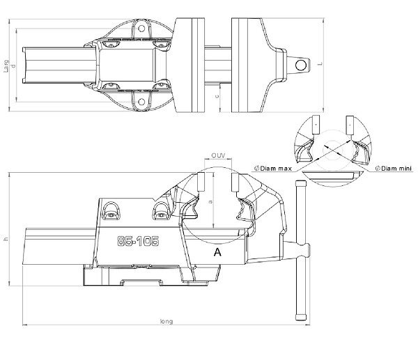 DOLEX - Étaux Réglables Avec Serre-tubes Intégré Ref 87 - large