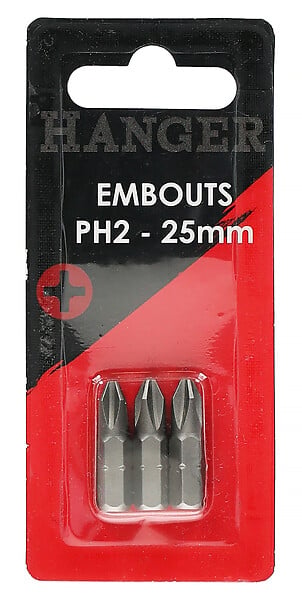 HANGER - Carte de 3 embouts cruciformes PH2 25mm - HANGER - 133012 - large