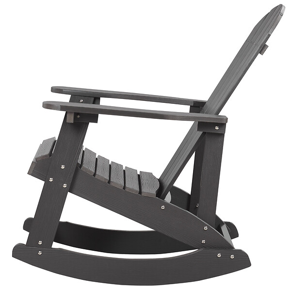 BELIANI - Fauteuil à bascule de jardin ADIRONDACK Gris foncé - large
