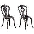 BELIANI - Lot de 2 chaises de jardin BOVINO Métal Marron foncé - vignette