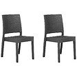 BELIANI - Lot de 2 chaises de jardin FOSSANO Matière synthétique Gris graphite - vignette
