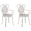 BELIANI - Lot de 2 chaises de jardin CILENTO Métal Gris - vignette