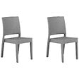BELIANI - Lot de 2 chaises de jardin FOSSANO Matière synthétique Gris clair - vignette