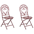 BELIANI - Lot de 2 chaises de jardin ALBINIA Métal Rouge Bordeaux - vignette