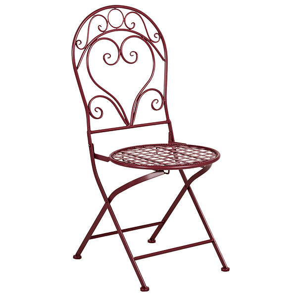 BELIANI - Lot de 2 chaises de jardin ALBINIA Métal Rouge Bordeaux - large