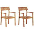 BELIANI - Lot de 2 chaises de jardin FORNELLI Acacia Marron - vignette