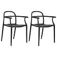 BELIANI - Lot de 2 chaises de jardin VIDOR Noir - vignette