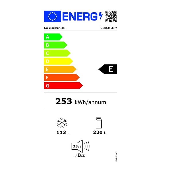 LG - Réfrigérateur Combiné 59.7cm 333l Ventilé - GBBSJ10EPY - large