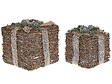 BELIANI - Lot de 2 décorations de Noël INARI Cadeaux de Noël 28/21 cm Argenté - vignette
