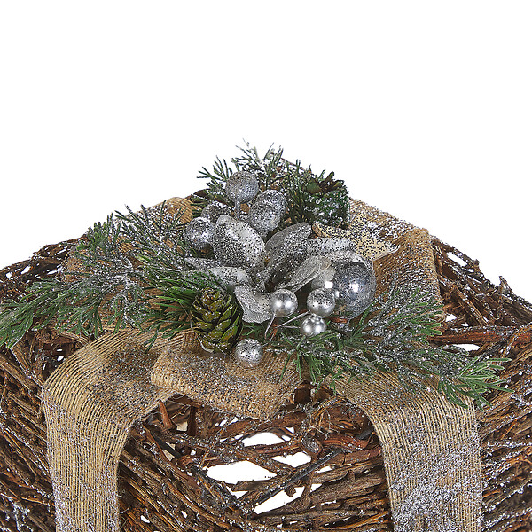 BELIANI - Lot de 2 décorations de Noël INARI Cadeaux de Noël 28/21 cm Argenté - large