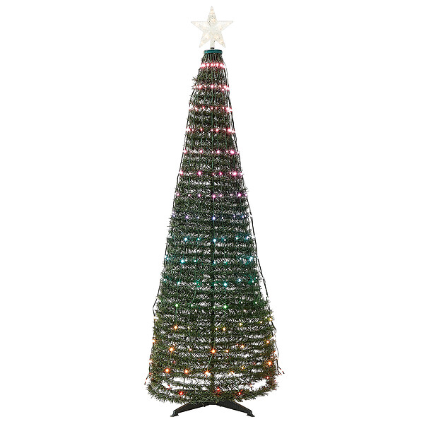 BELIANI - Décoration de Noël au sol LED intelligente avec l'application SAARLOQ Arbre de Noël 188 cm Vert - large