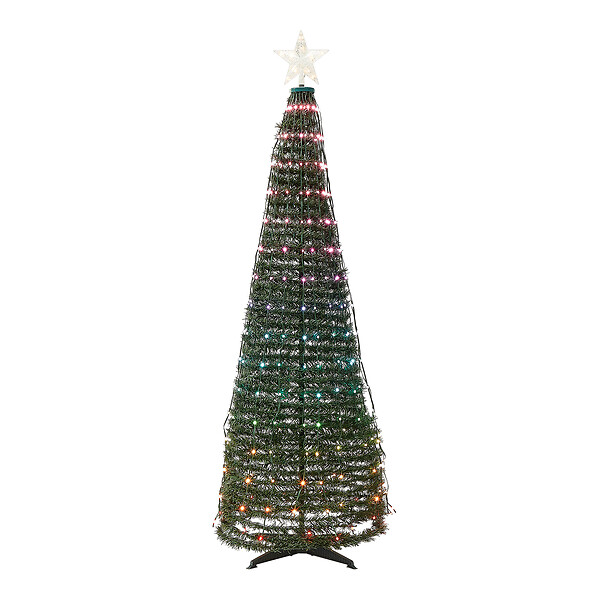BELIANI - Décoration de Noël au sol LED intelligente avec l'application SAARLOQ Arbre de Noël 160 cm Vert - large