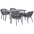 BELIANI - Salle à manger de jardin 4 places MILETO Gris Métal avec coussins - vignette