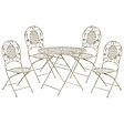 BELIANI - Salle à manger de jardin 4 places BIVIO Blanc cassé Métal Pliant - vignette