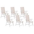 BELIANI - Lot de 6 chaises de jardin CATANIA Métal Beige - vignette