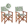 BELIANI - Lot de 2 chaises de jardin CINE Acacia Marron foncé - vignette