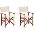 BELIANI - Lot de 2 chaises de jardin CINE Acacia Blanc cassé - vignette