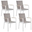 BELIANI - Lot de 4 chaises de jardin BUSSETO Métal Gris - vignette