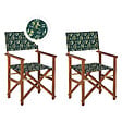 BELIANI - Lot de 2 chaises de jardin CINE Acacia Vert foncé - vignette