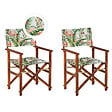 BELIANI - Lot de 2 chaises de jardin CINE Acacia Marron foncé - vignette