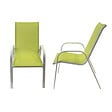 HAPPY GARDEN - Lot de 4 chaises MARBELLA en textilène vert - aluminium blanc - vignette