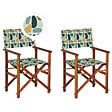 BELIANI - Lot de 2 chaises de jardin CINE Acacia Multicolore - vignette