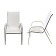 HAPPY GARDEN - Lot de 4 chaises MARBELLA en textilène blanc - aluminium blanc - vignette