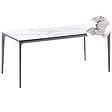 BELIANI - Table de salle à manger de jardin SOVARETO 180 cm 90 cm Effet marbre Marbre blanc - vignette