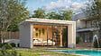 WEKA - Abri bois Amberley 10, gris et blanc,44 mm, Surface hors-tout 20,48m² - vignette