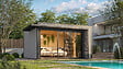 WEKA - Abri bois Amberley 10, gris et anth, 44 mm, Surface hors-tout 20,48m² - vignette