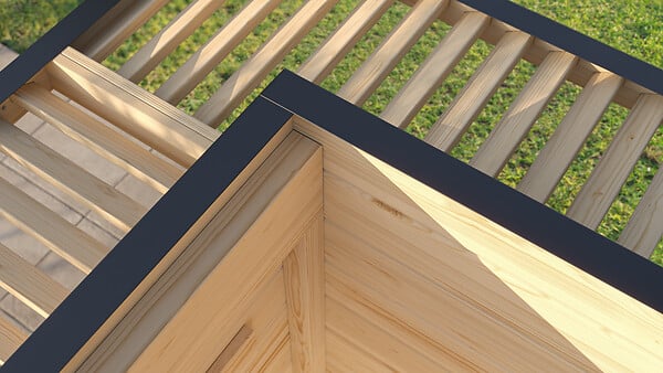 WEKA - Abri bois Amberley 10, gris et anth, 44 mm, Surface hors-tout 20,48m² - large