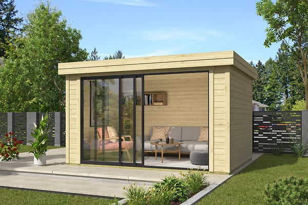 LASITAMAJA - Abri de jardin bois SCALA 2 Naturel - L.400xH.228xP.280cm - large