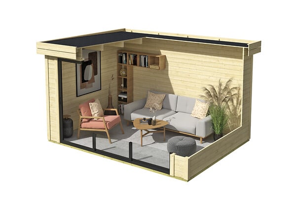 LASITAMAJA - Abri de jardin bois SCALA 2 Naturel - L.400xH.228xP.280cm - large