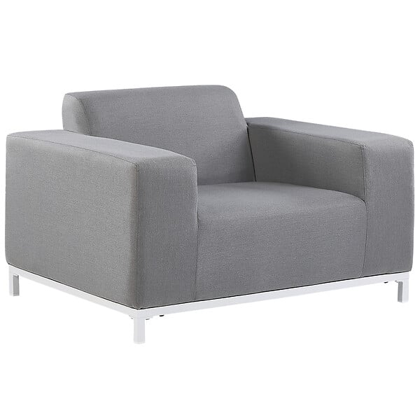 BELIANI - Ensemble de 2 fauteuils de jardin ROVIGO Tissu Gris - large