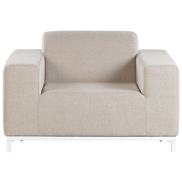 BELIANI - Ensemble de 2 fauteuils de jardin ROVIGO Tissu Beige - large