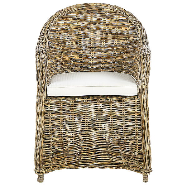 BELIANI - Lot de 2 fauteuils de jardin avec coussins SUSUA Rotin Naturel - large